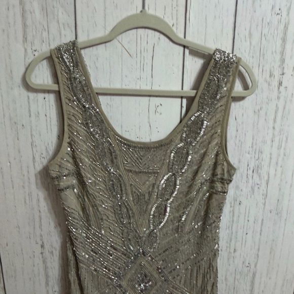 Adrianna Papell Gold Sequin Midi dress size 8 - Picture 6 of 14